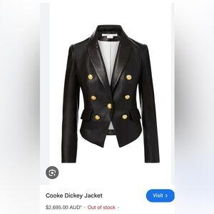 Veronica Beard Cooke Dickey Black Leather jacket. Excellent conditioning. Size 4